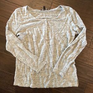 {banana republic} grey linen henley, size M